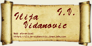 Ilija Vidanović vizit kartica